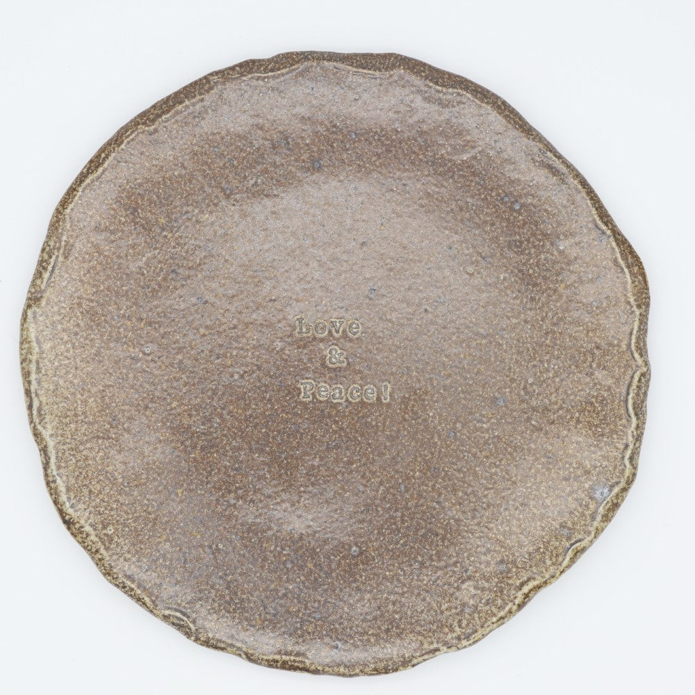 [Shinsuke Iwami] Salt-glazed 7-inch plate LOVE &amp; PEACE!