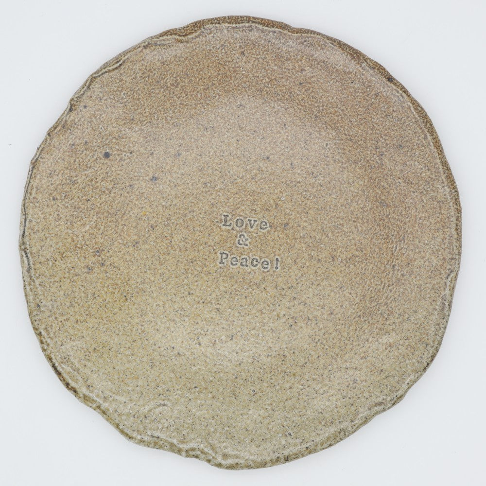 [Shinsuke Iwami] Salt-glazed 7-inch plate LOVE &amp; PEACE!
