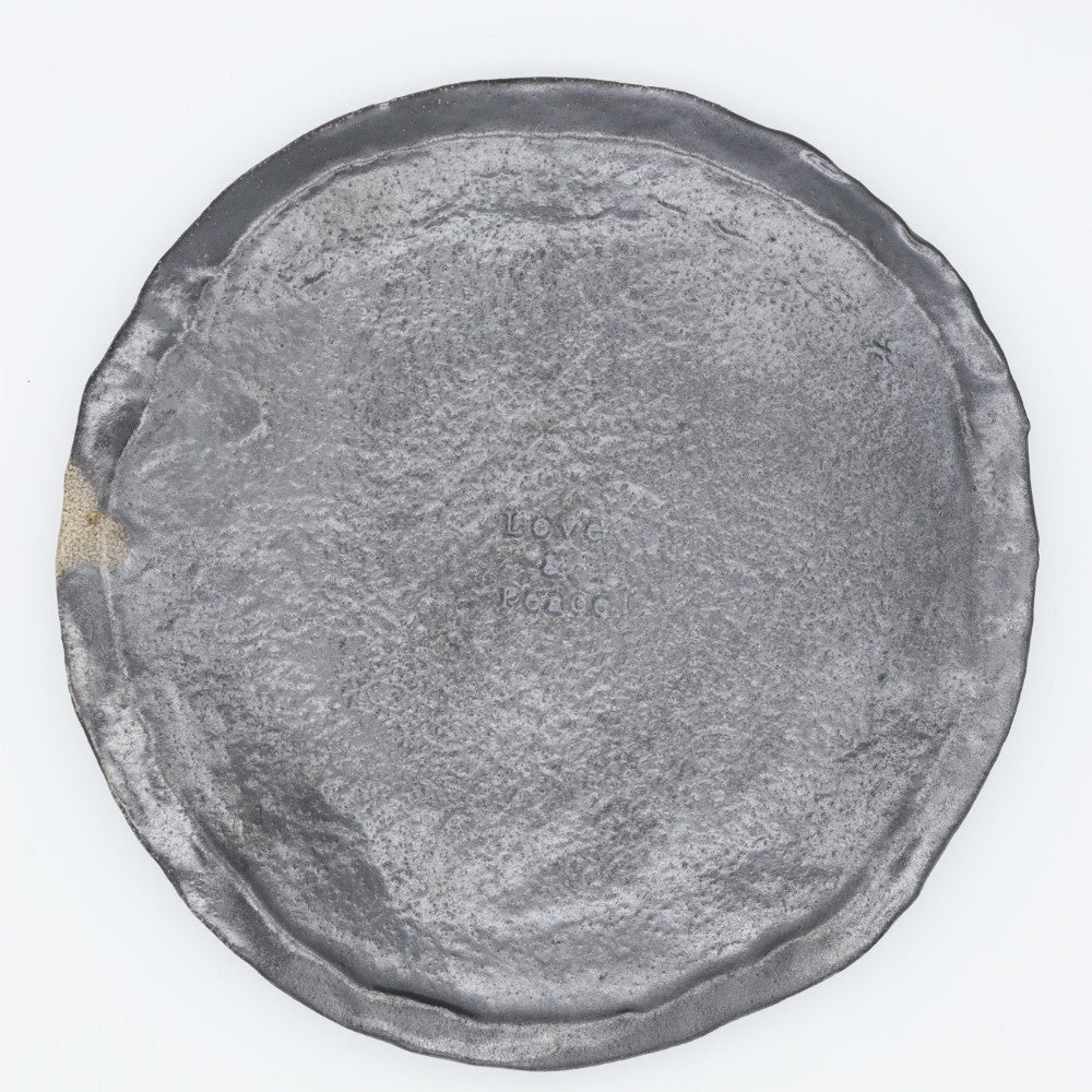 [Shinsuke Iwami] Salt-glazed 7-inch plate LOVE &amp; PEACE!