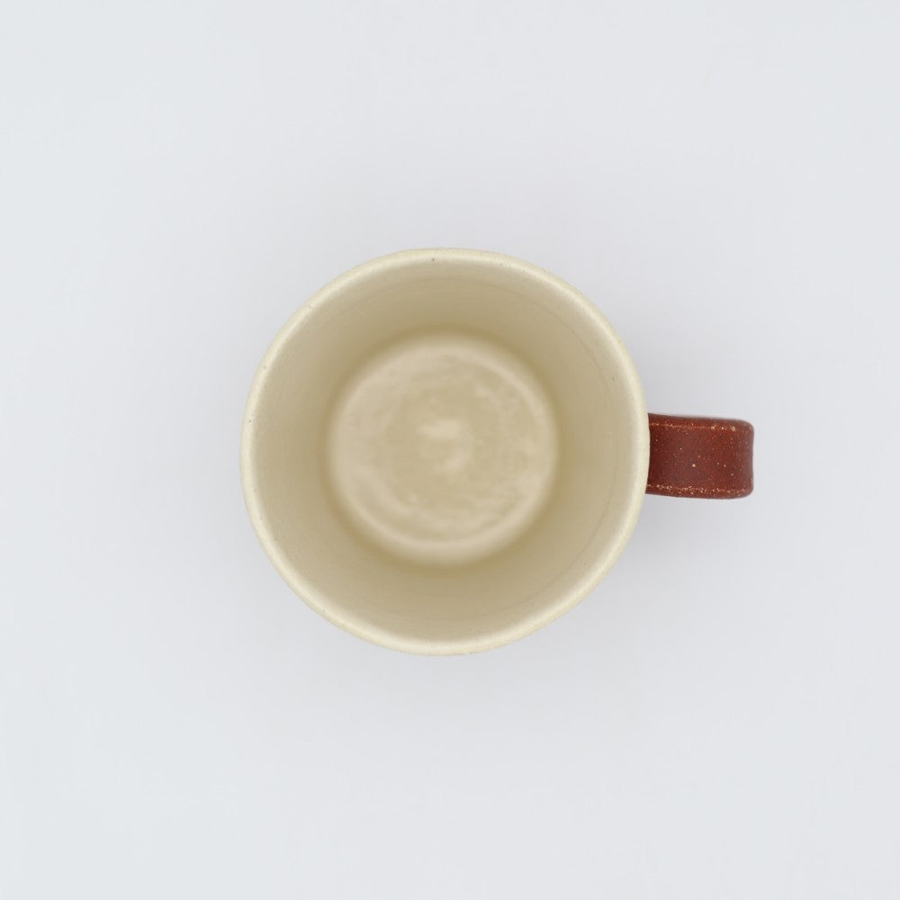 [Hisashi Komine] Red decorative chamfered mug