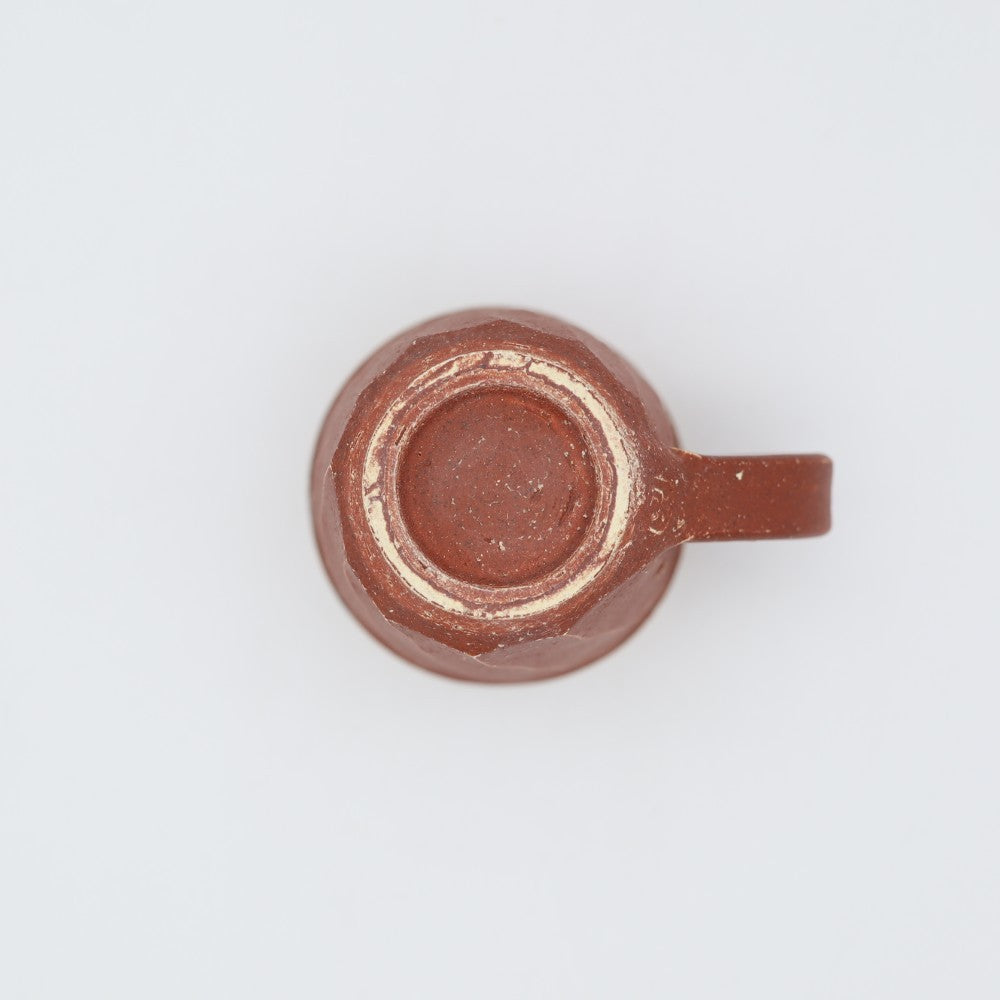 [Hisashi Komine] Red decorative chamfered mug
