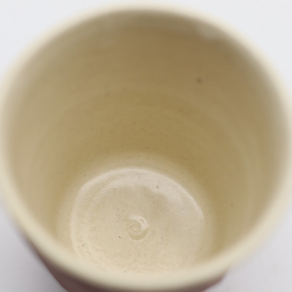 [Komine Takashi] Red decorative chamfered teacup