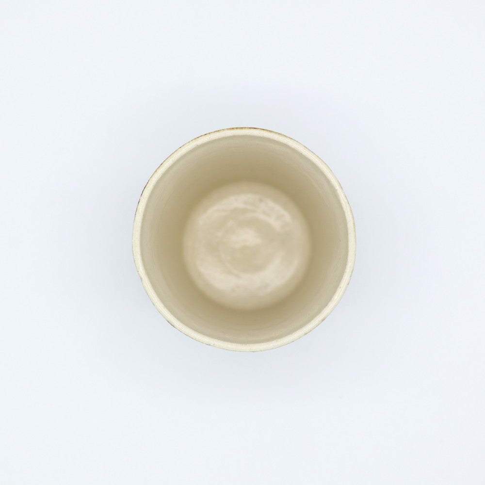 [Komine Takashi] Black glazed chamfered teacup