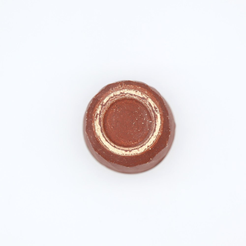 [Komine Takashi] Red decorative chamfered teacup