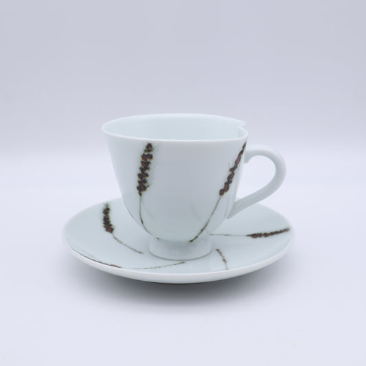 [Omura Midori] Wheat Harvest Design Coffee Cup and Plate