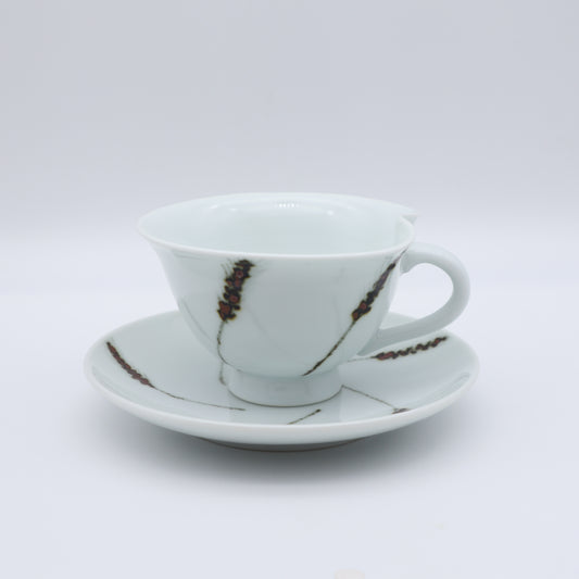 [Omura Midori] Wheat Harvest Design Tea Cup &amp; Saucer