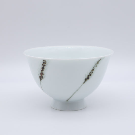 [Omura Midori] Rice bowl with a design of wheat harvest