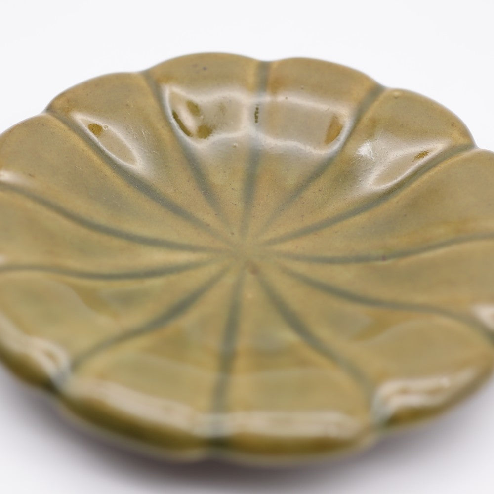 [Yoshiko Kasahara] Candy glazed flower dish, 6 inches