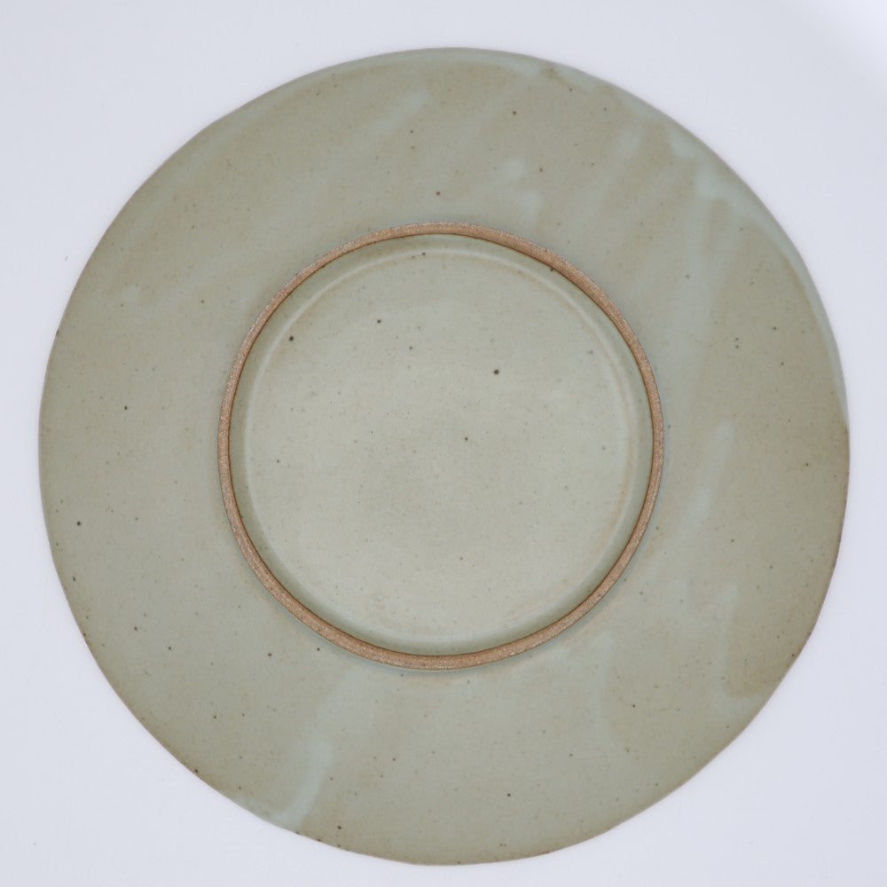 [Yoshiko Kasahara] Ground glaze floral design plate 8 inches