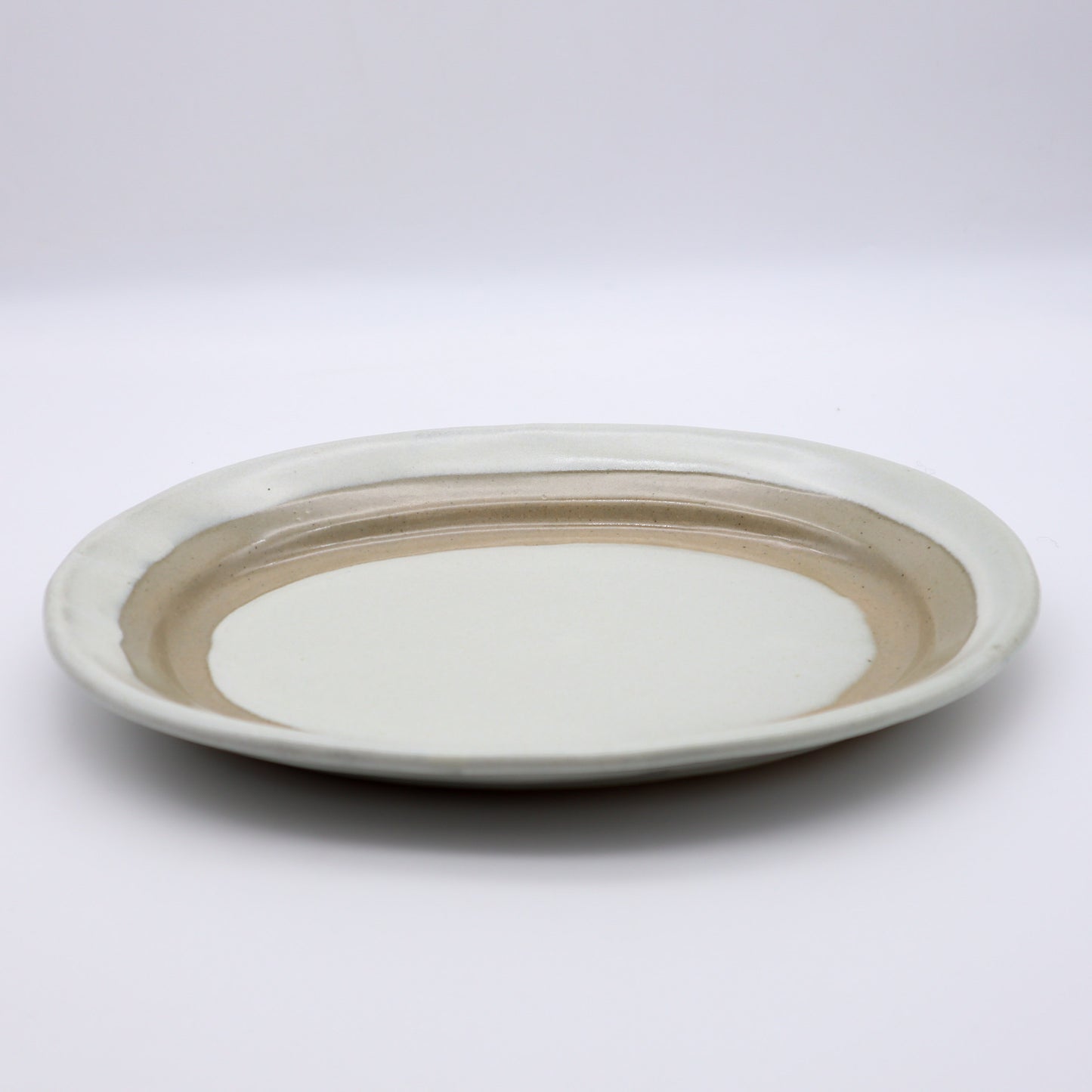 [Masataka Otsuka] Large oval plate with rice bran glaze
