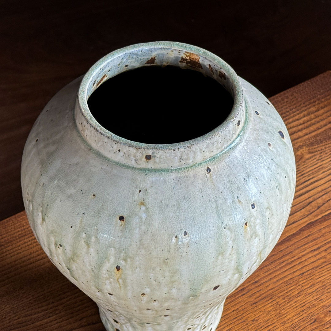 益子焼　壺 楽天市場】大迫力 圧巻の益子焼大壺 窯元：よこやま 美品 高さ約1m6cm