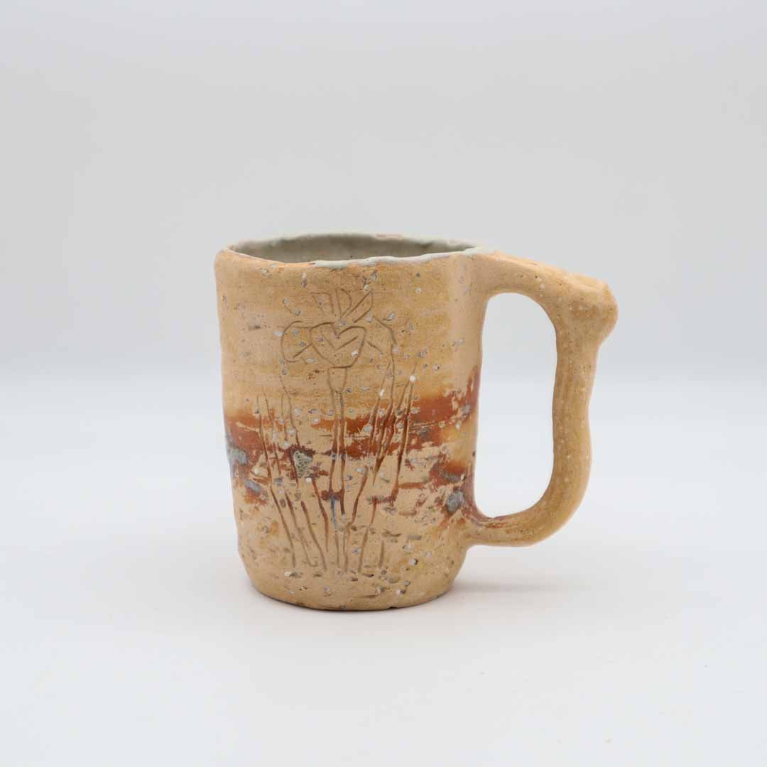 水野正善 火襷マグカップ 細 大 - マグカップ・スープカップ | 益子焼 陶庫