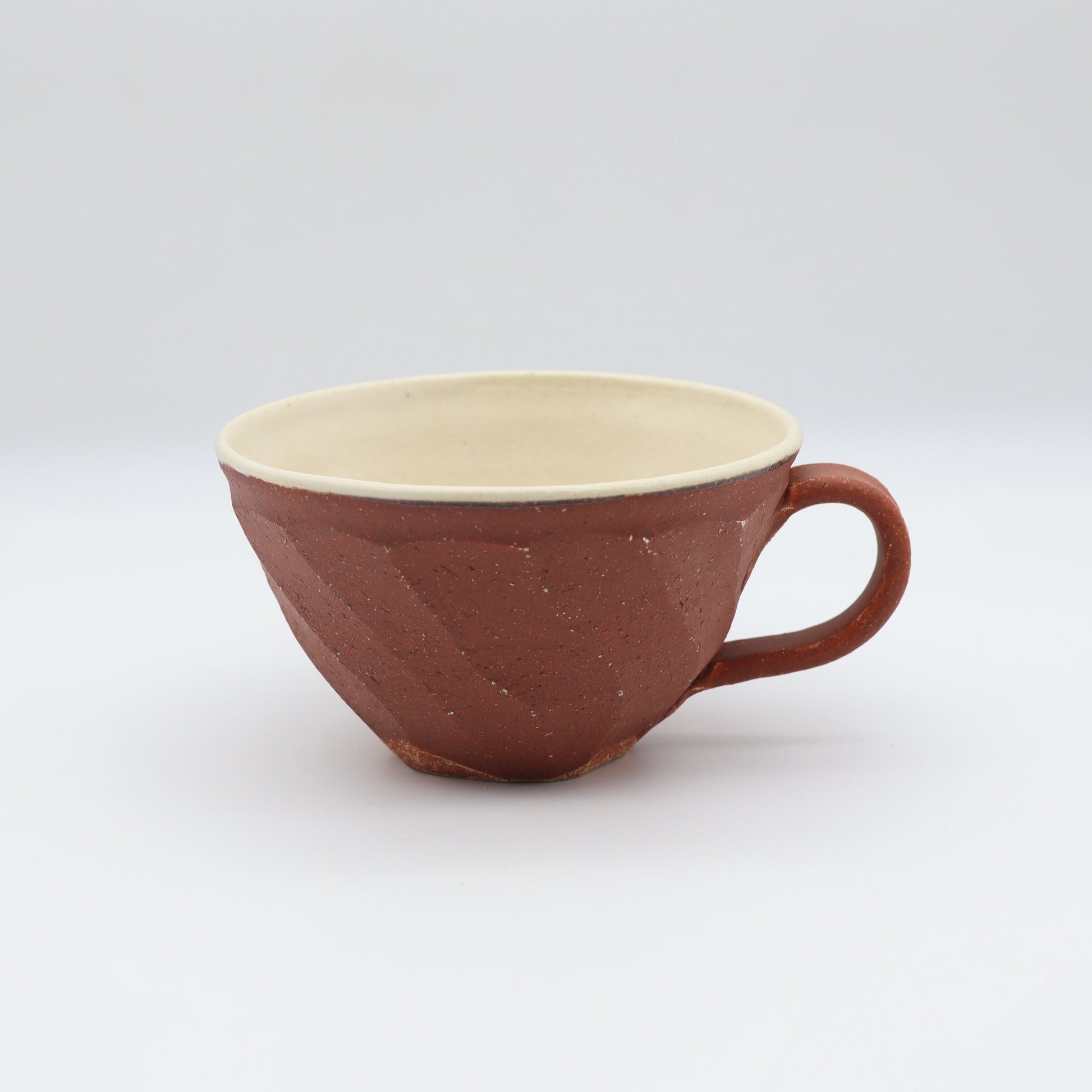 小峰尚 赤化粧面取スープカップ - マグカップ・スープカップ | 益子焼 陶庫