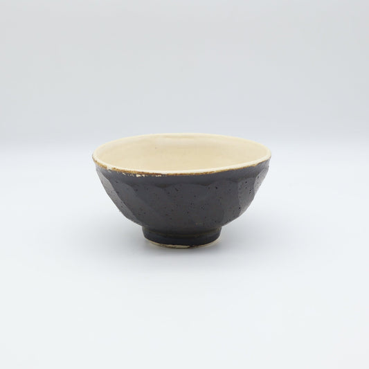 小峰尚 黒釉面取飯碗 小 - 碗・飯碗 | 益子焼 陶庫