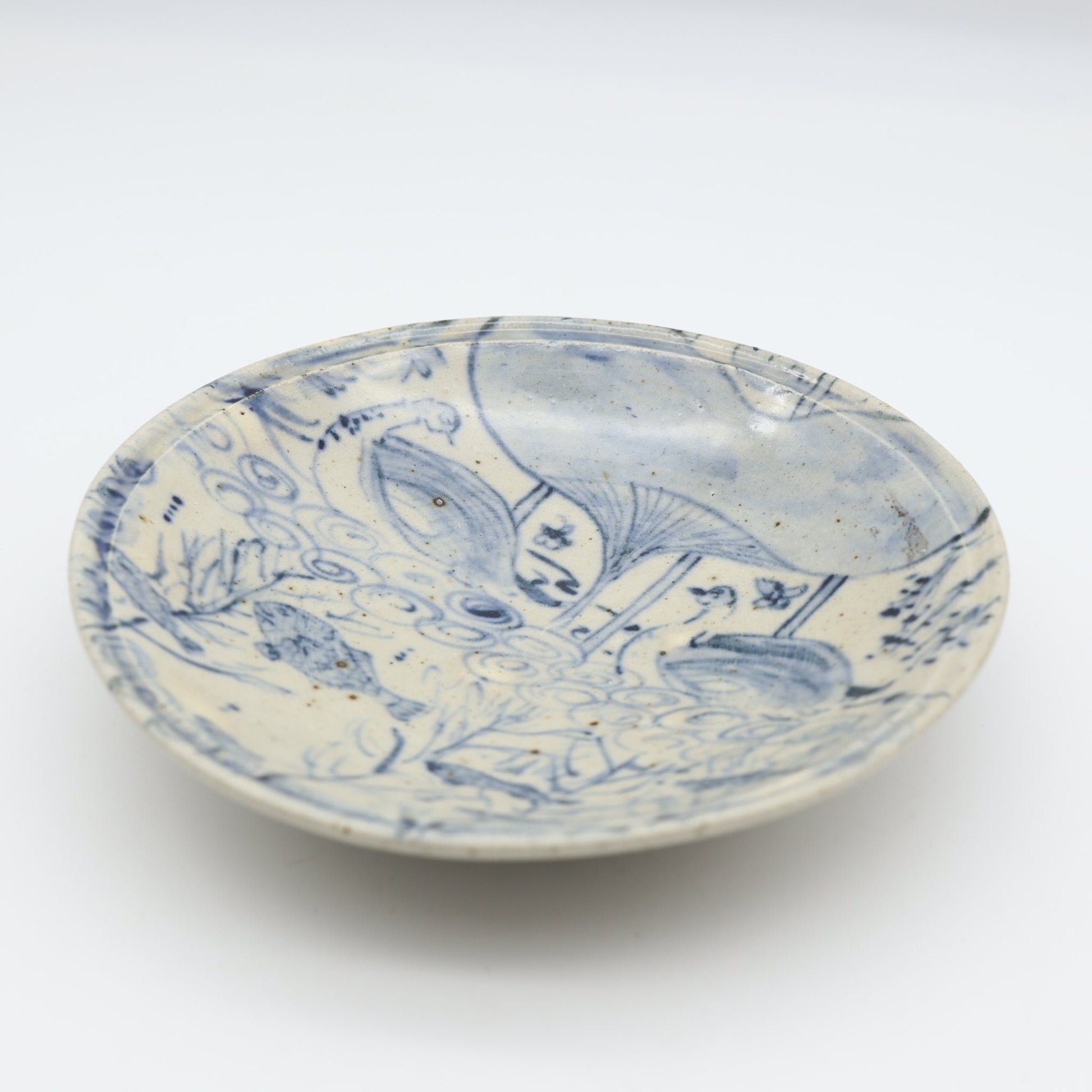 饗庭孝昌 呉須絵五寸皿 - 丸皿 | 益子焼 陶庫