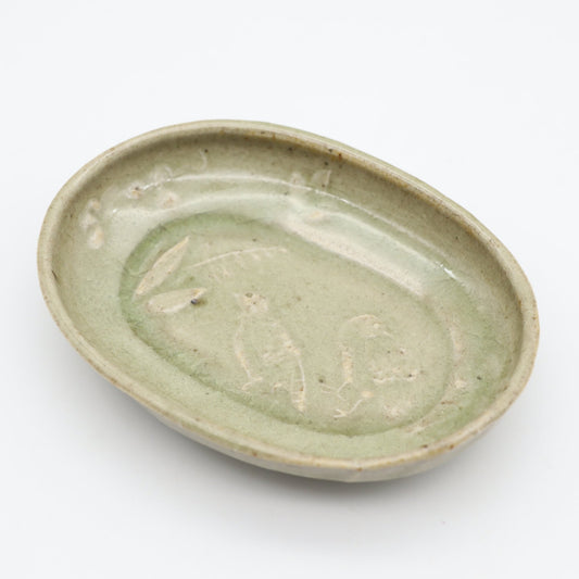 饗庭孝昌 青磁楕円皿 - 角皿・楕円皿 | 益子焼 陶庫