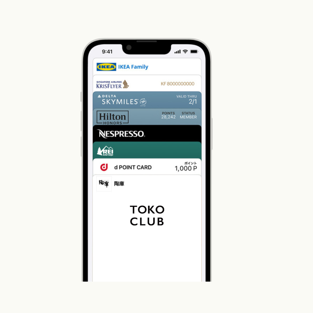 スマートフォンのウォレットに追加されたTOKO CLUB会員証のイメージ