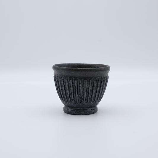 [Junichi Mashiko] Iron Black Shinogi Sake Cup