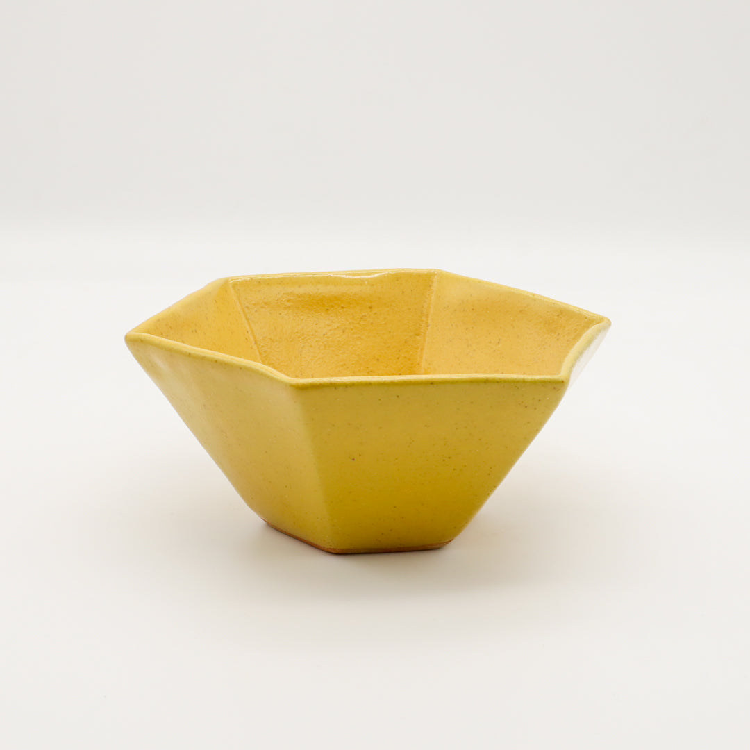 [Yaguchi Keiji] Large Hexagonal Bowl, Yellow