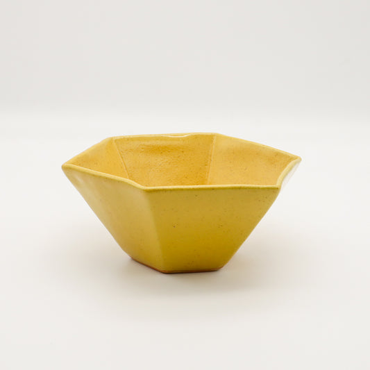 [Yaguchi Keiji] Large Hexagonal Bowl, Yellow
