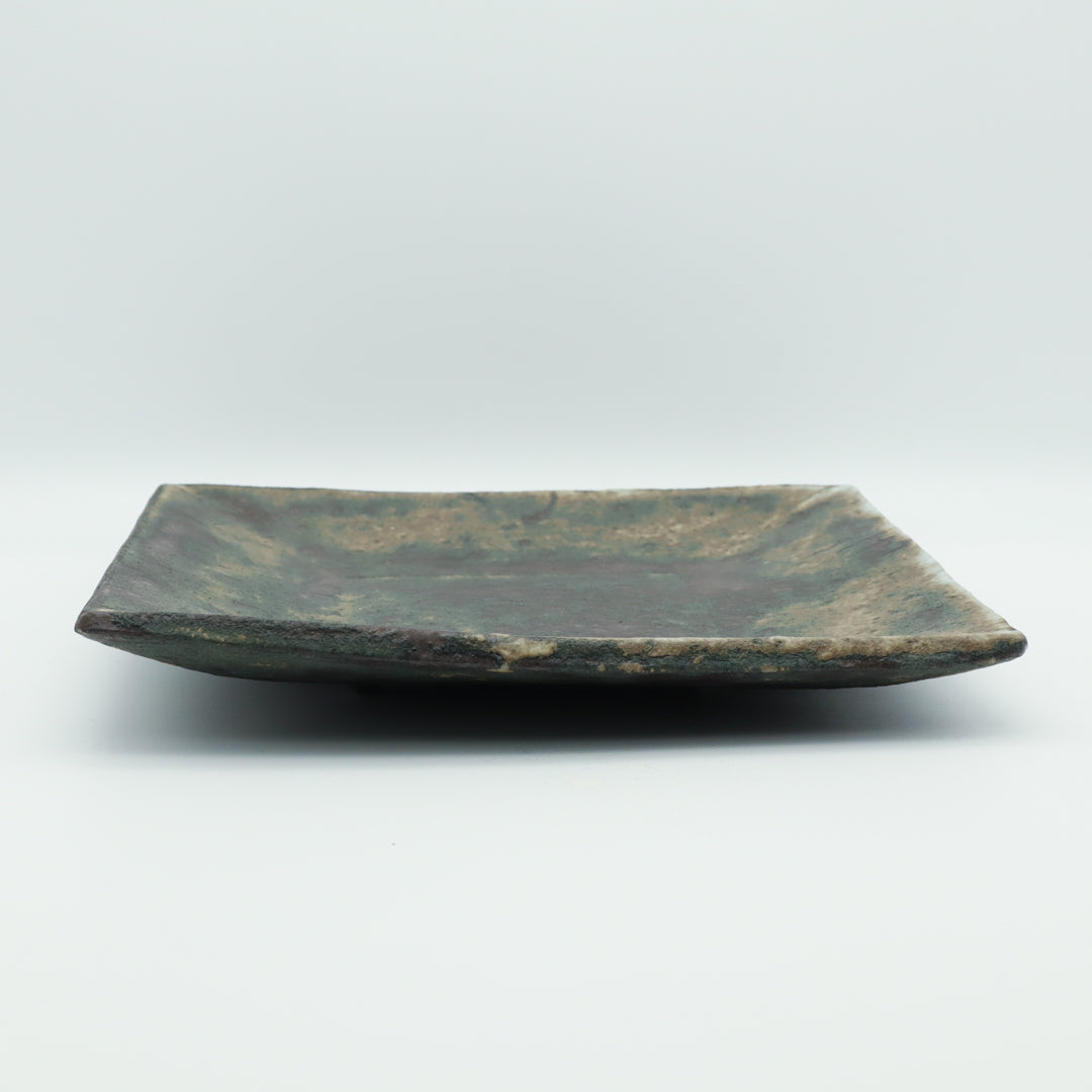 [Masayoshi Mizuno] White glaze square plate