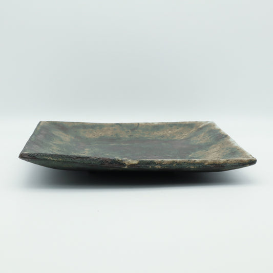 [Masayoshi Mizuno] White glaze square plate