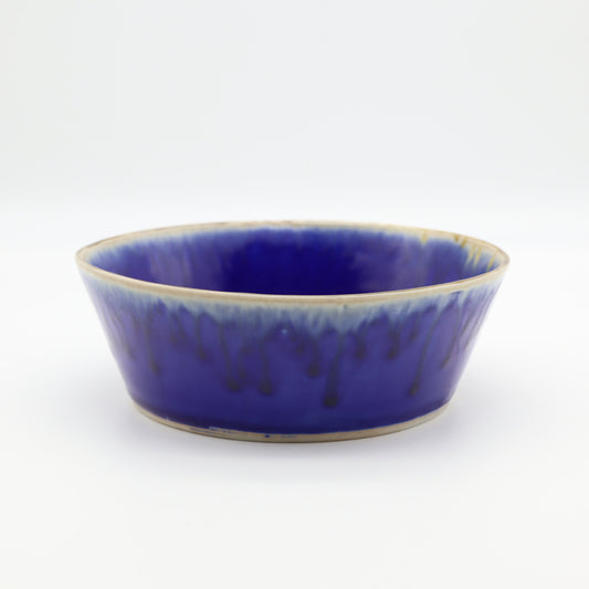[Saito Osamu] Blue glazed round bowl