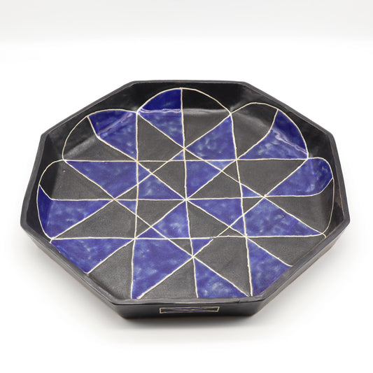 [Saito Osamu] Inlaid hexagonal bowl