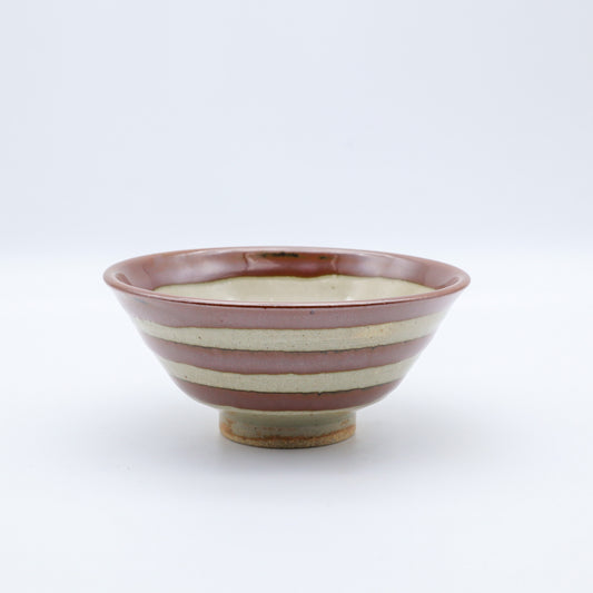 [Masayoshi Otsuka] Persimmon glaze rice bowl large