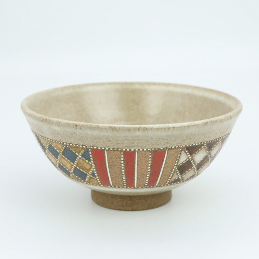 [Mukaiyama Fumiya] Line Pattern Rice Bowl Black
