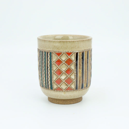 [Mukaiyama Fumiya] Inlaid glaze colored madomon teacup