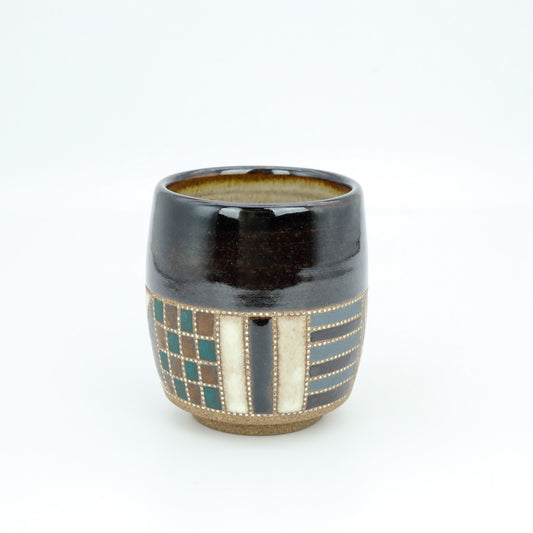 [Mukaiyama Fumiya] Boundary pattern teacup black