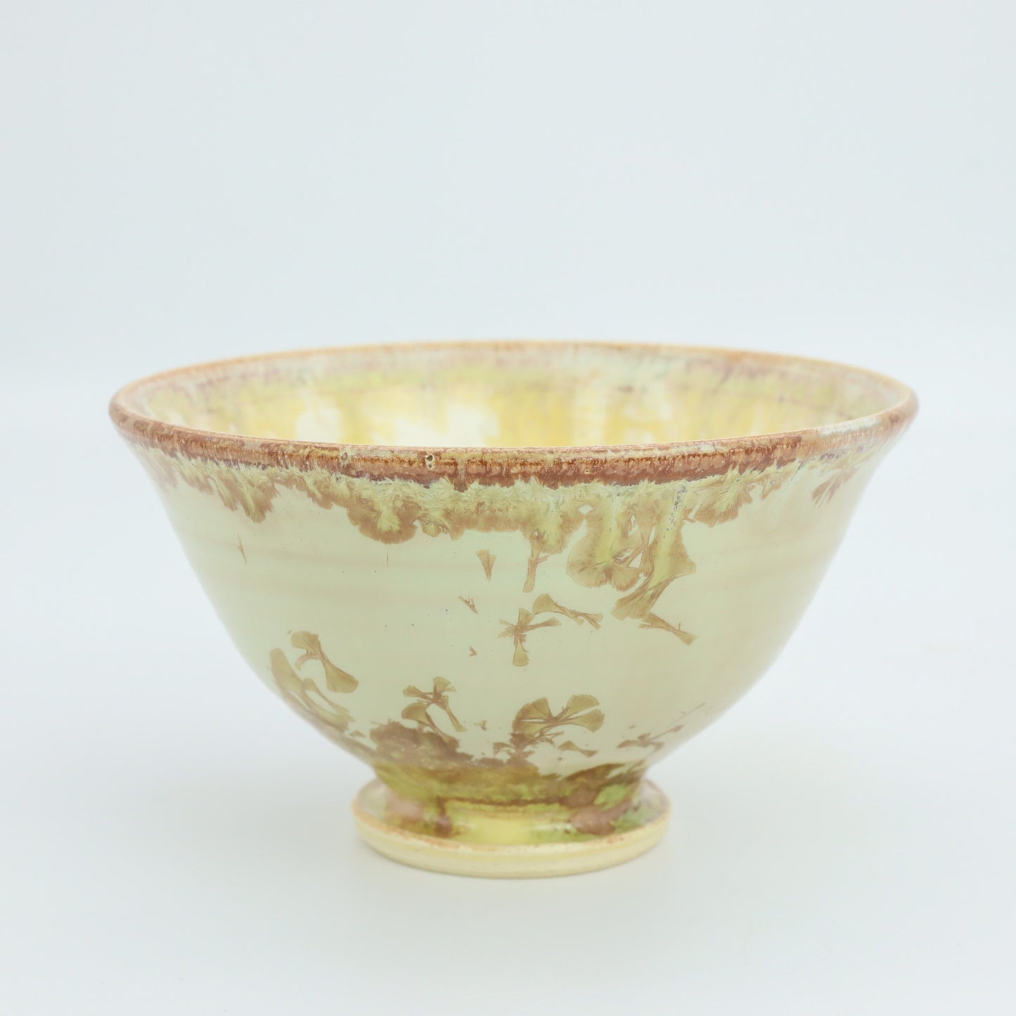 [Kazumi Mita] Crystal Glazed Rice Bowl, Large, Olive