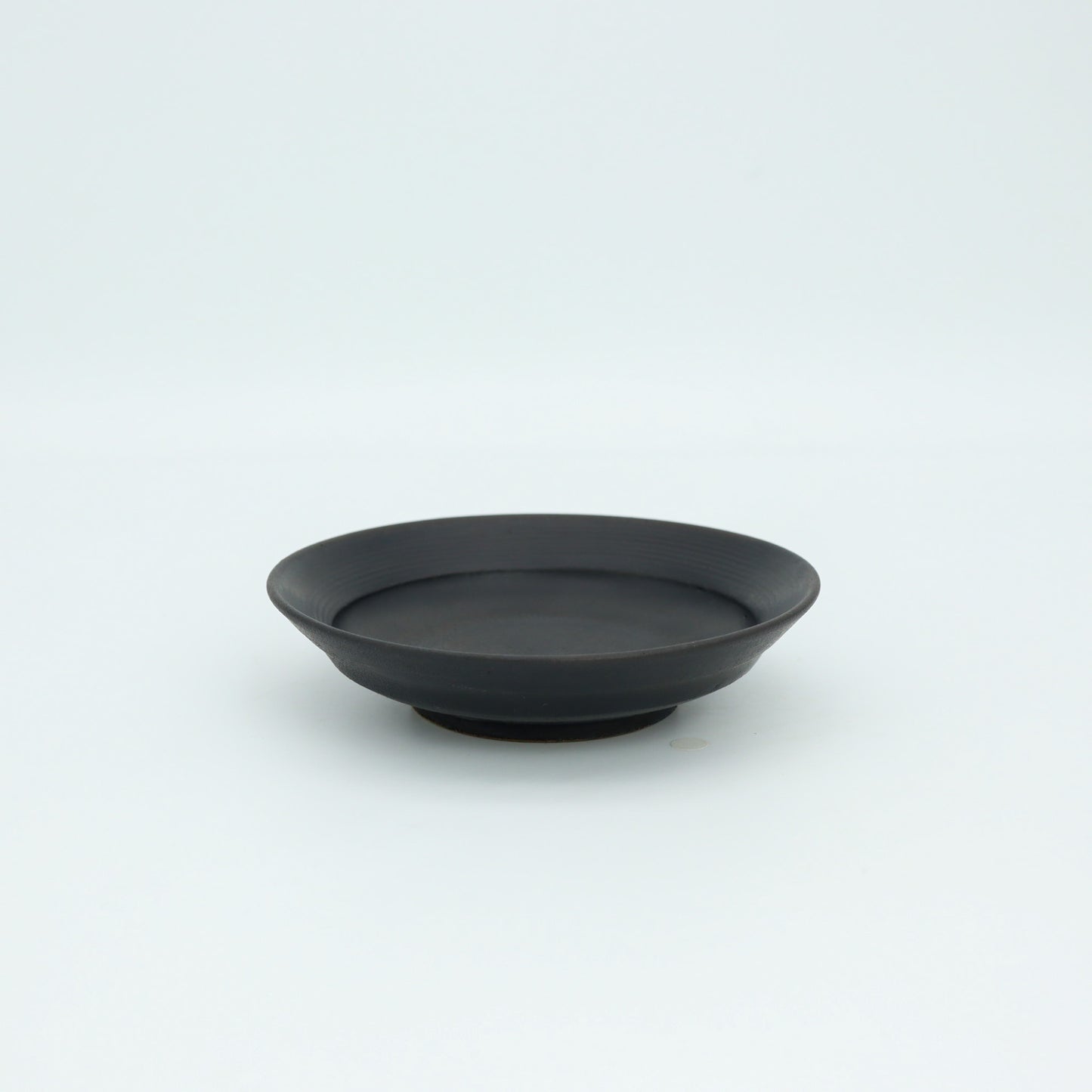 [Motosu Shuichi] Black glaze line pattern 4-inch plate