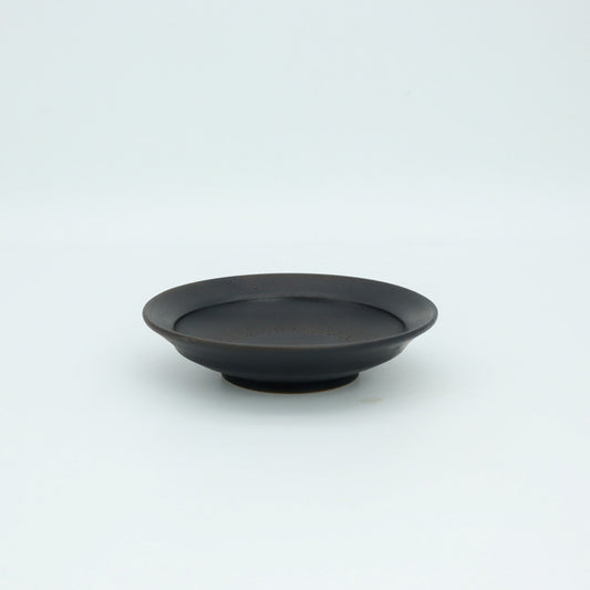 [Motosu Shuichi] Black glaze line pattern 4-inch plate