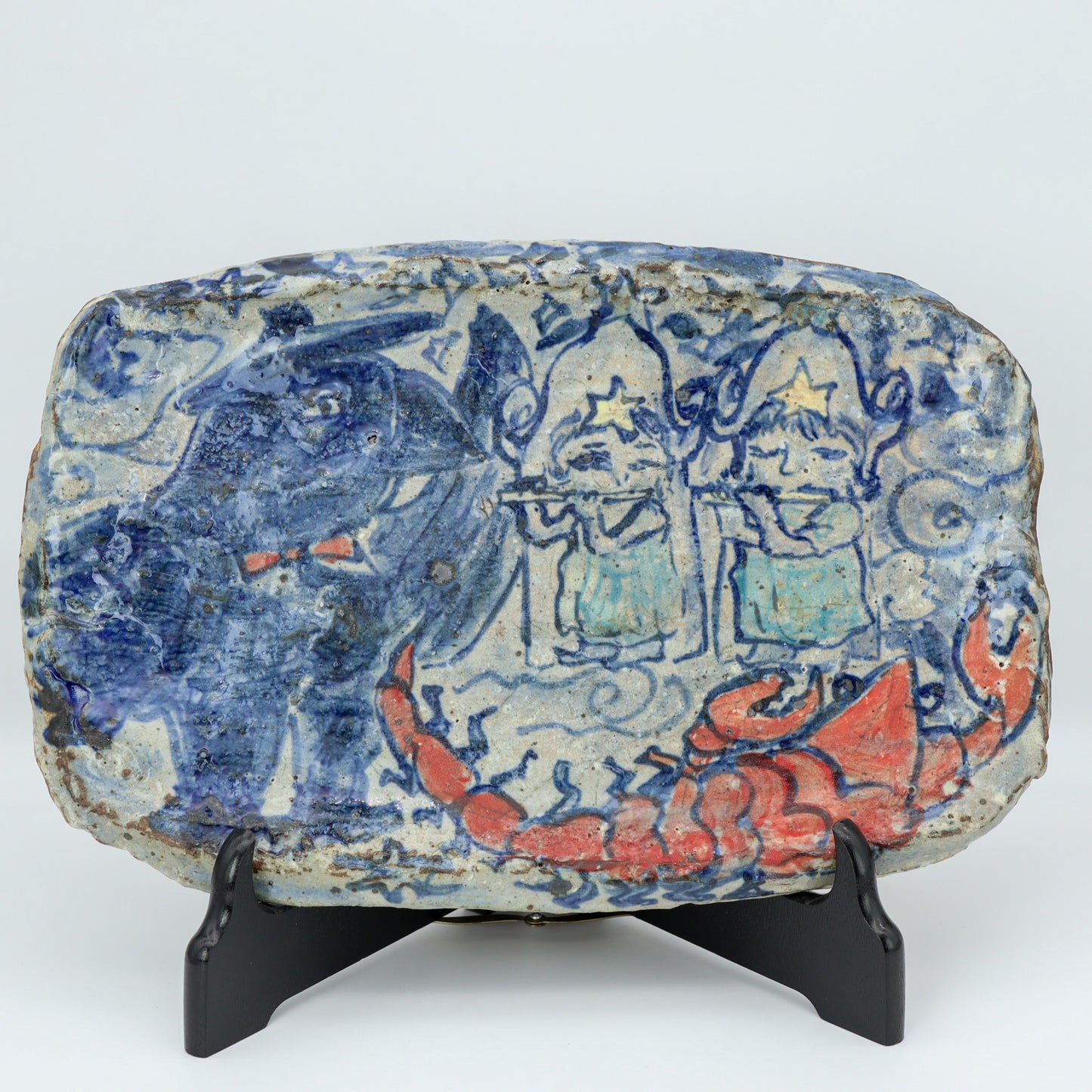[Yuko Ono] Ceramic plate Twin Stars