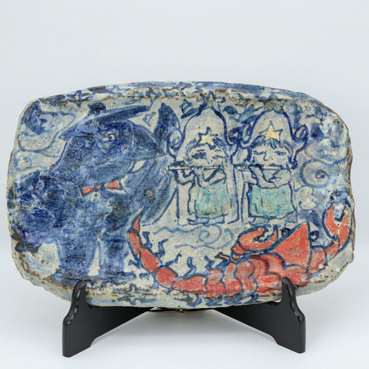 [Yuko Ono] Ceramic plate Twin Stars