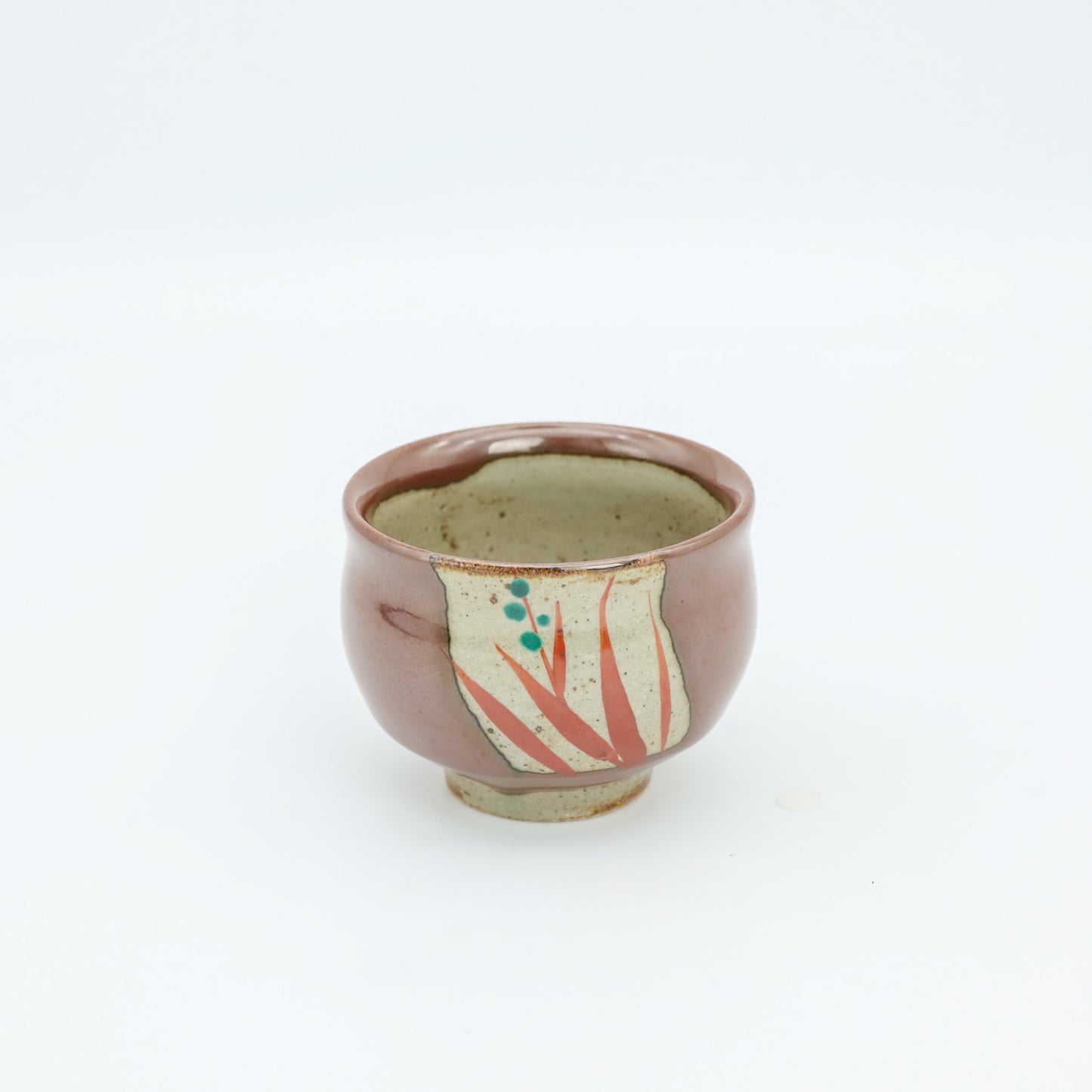 [Otsuka Kazuhiro] Persimmon glaze red-painted sake cup