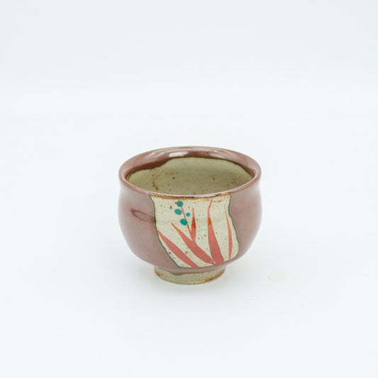 [Otsuka Kazuhiro] Persimmon glaze red-painted sake cup