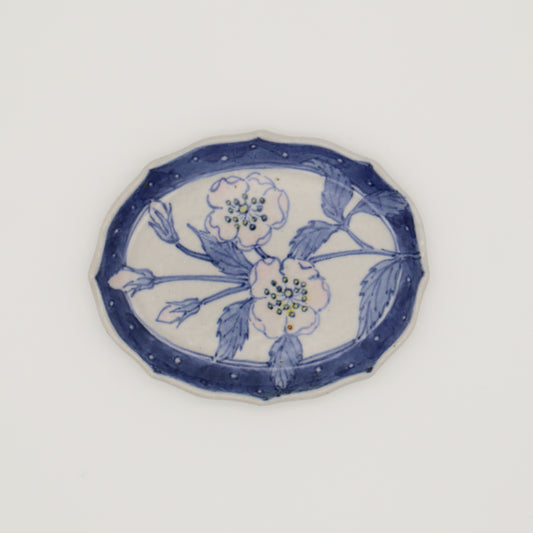 [Akimi Aigami] Oval small plate with flowers