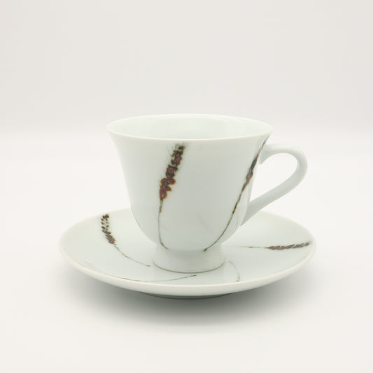 [Omura Midori] Iron and Sand Barley Design Coffee Cup &amp; Saucer