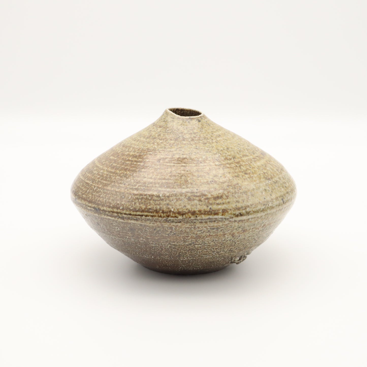 [Iwami Shinsuke] Salt-glazed plate-shaped flower vase