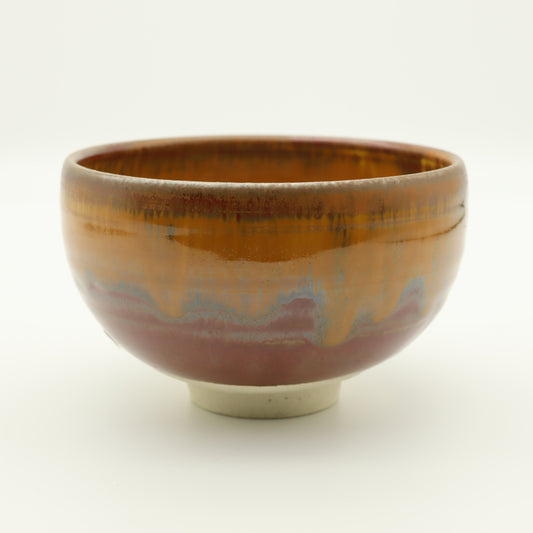 [Hagiwara Yoshinori] Persimmon glaze kiln-change tea bowl