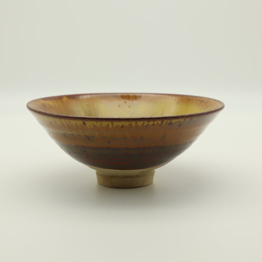 [Hagiwara Yoshinori] Persimmon glaze kiln-change tea bowl