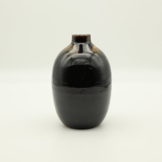 [Hagiwara Yoshinori] Black glaze flower vase